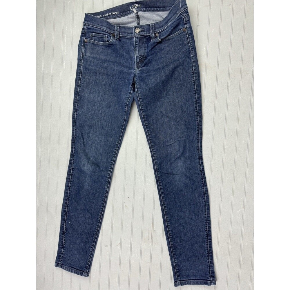 Loft Size 28 6 Womens Jeans Modern Skinny Low Rise Dark Wash Stretch